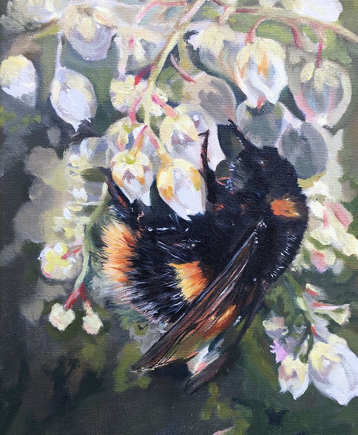 Oil Painting of Bumble Bee